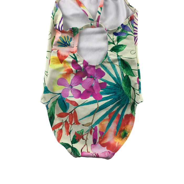 Next 5-6 years green pink white floral swimsuit
