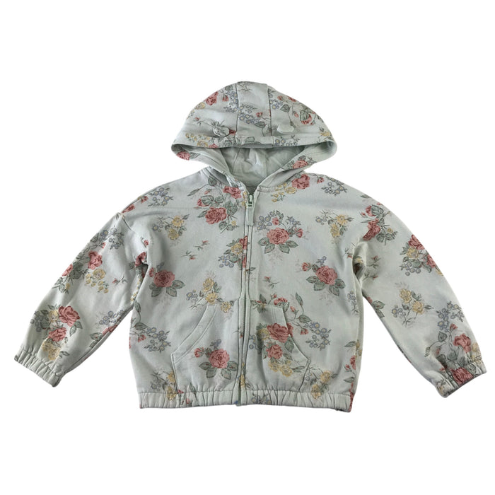 Next 5-6 years light blue floral hoodie cotton