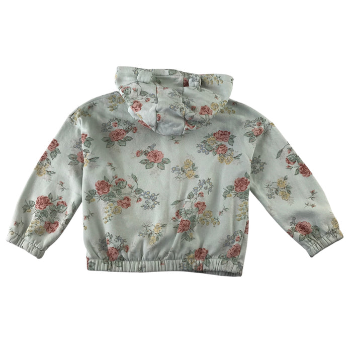 Next 5-6 years light blue floral hoodie cotton