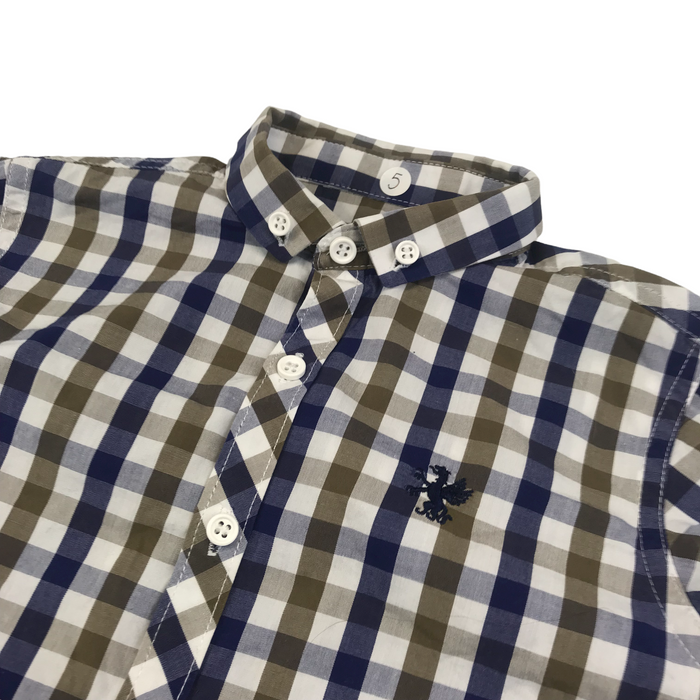Next 5 years navy and brown checked shirt age
