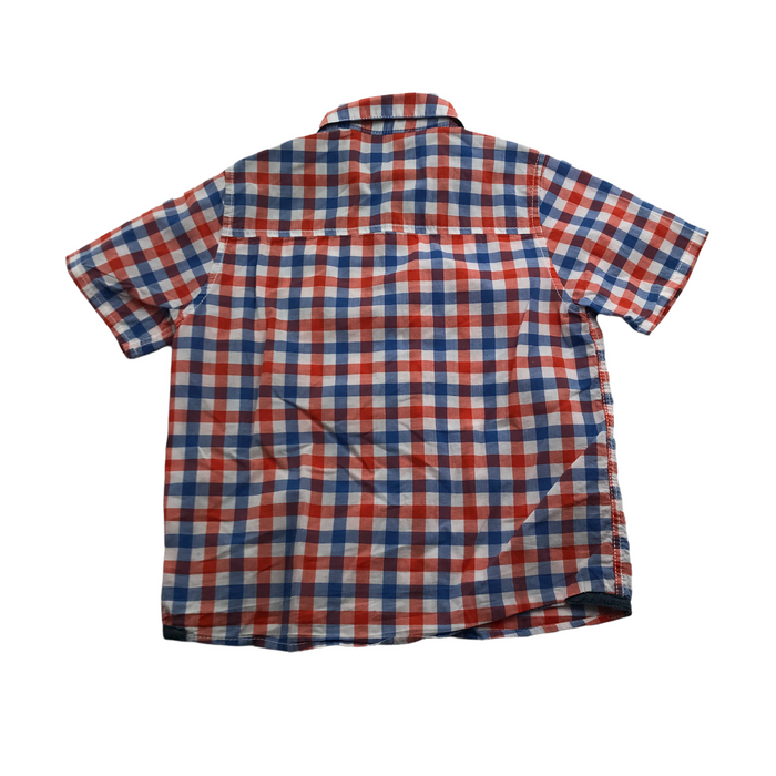 Next 5 years orangeish red and blue checked short sleeve shirt