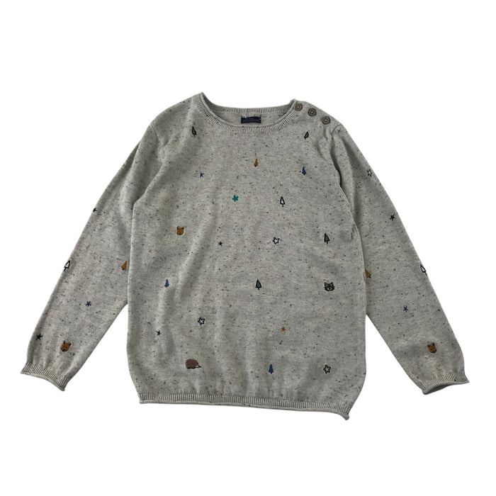 Next 6-7 years grey jumper forest theme cotton