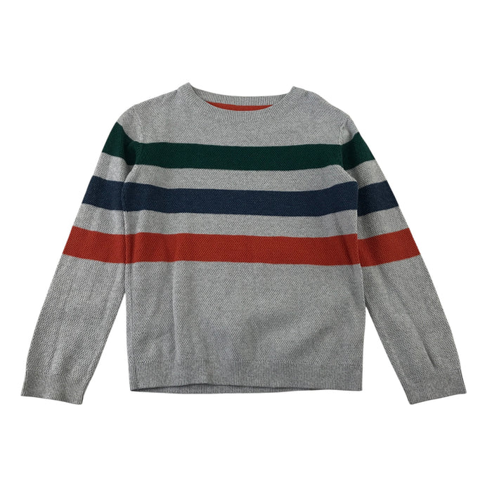 Next 6-7 years grey jumper tri-colour stripes cotton