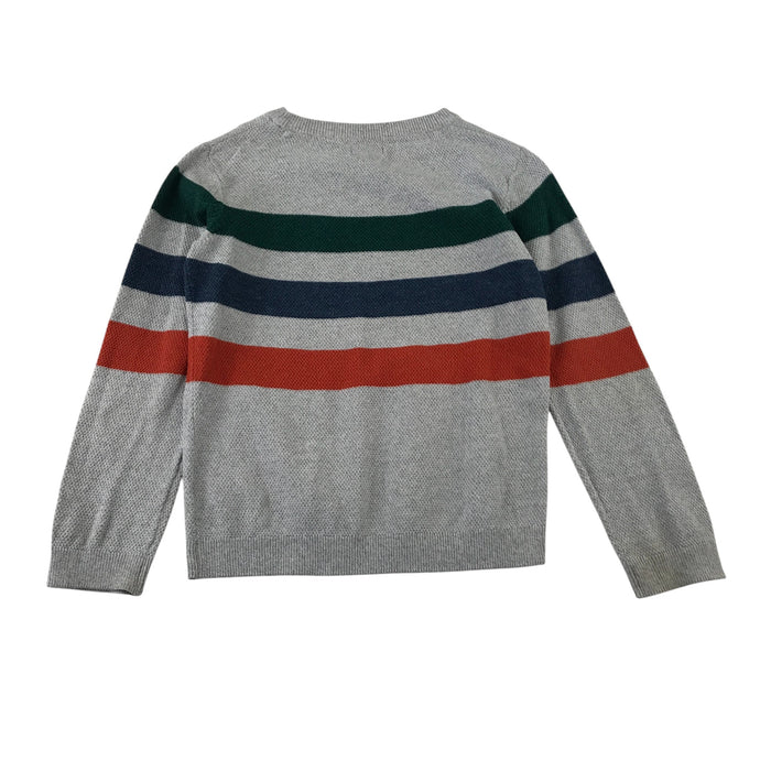 Next 6-7 years grey jumper tri-colour stripes cotton