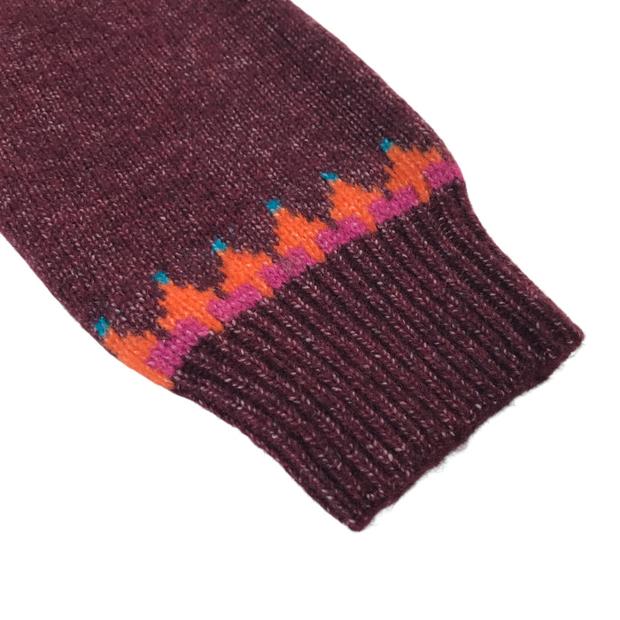 Next 6-7 years maroon jumper knit pattern wool acrylic polyester elastane mix