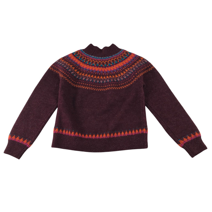 Next 6-7 years maroon jumper knit pattern wool acrylic polyester elastane mix