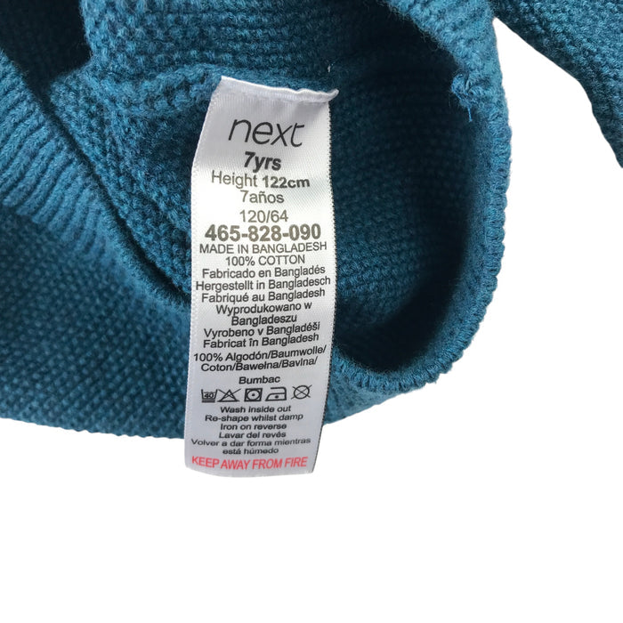 Next 6-7 years teal blue jumper cotton