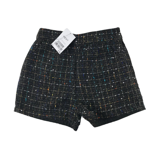 Next 6 years black shorts polyester nylon wool metallised fibre cotton