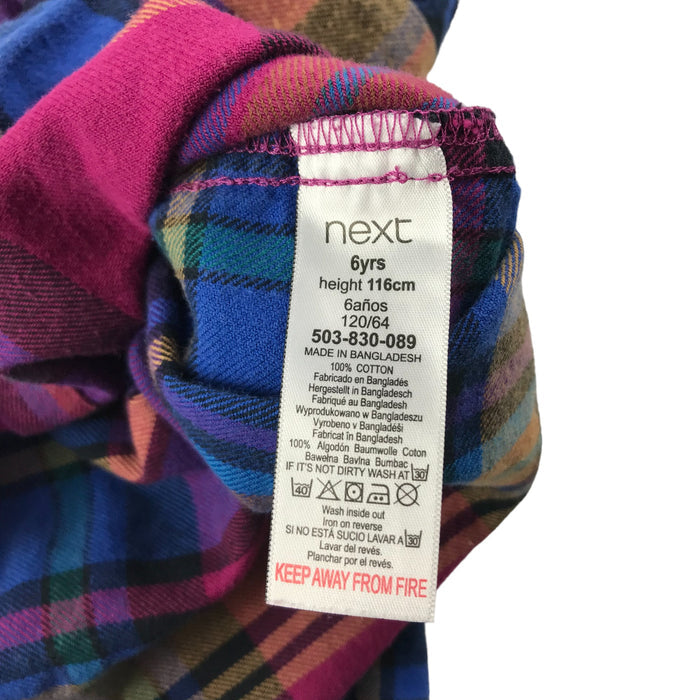 Next 6 years multi-colour checked buttoned cotton shirt
