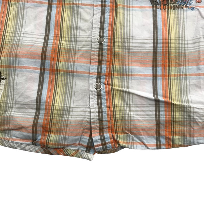 Next 6 years orange checked print short sleeve shirt