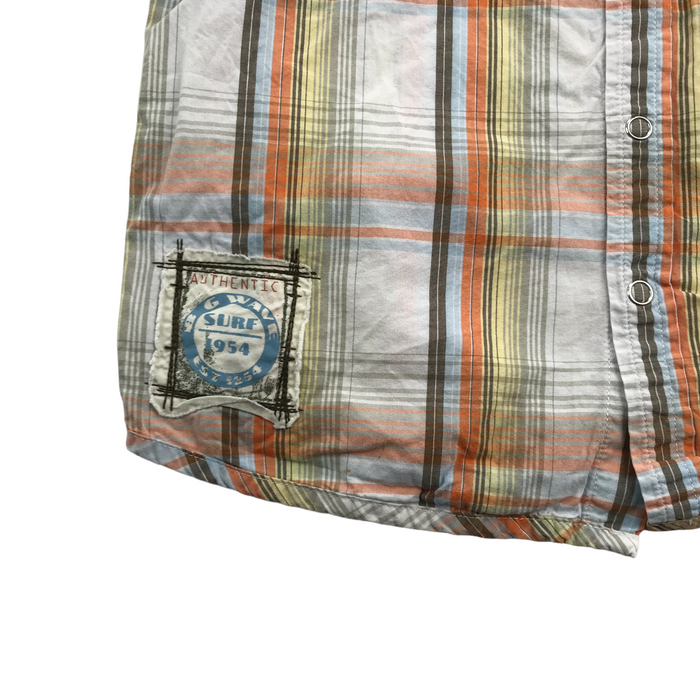 Next 6 years orange checked print short sleeve shirt