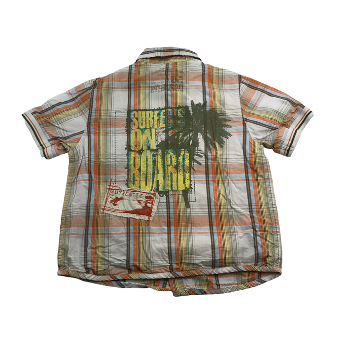 Next 6 years orange checked print short sleeve shirt