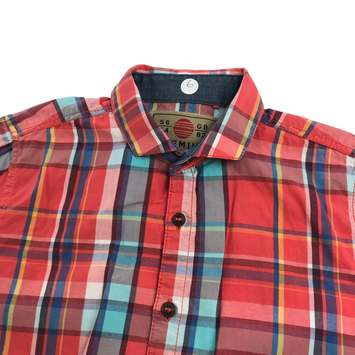 Next 6 years red checked short sleeve shirt