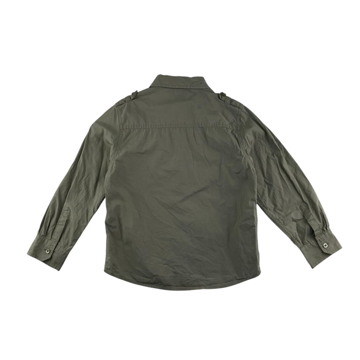 Next 7-8 years khaki with embroidered patches cargo cotton shirt