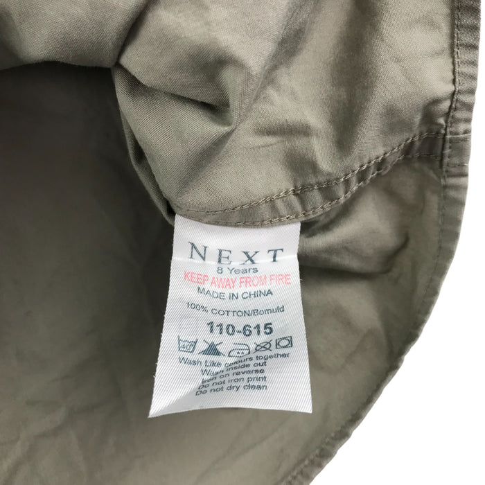 Next 7-8 years khaki with embroidered patches cargo cotton shirt