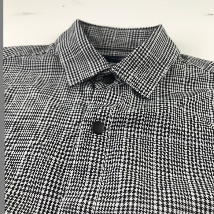 Next 7 years black and white houndstooth press buttoned cotton shirt