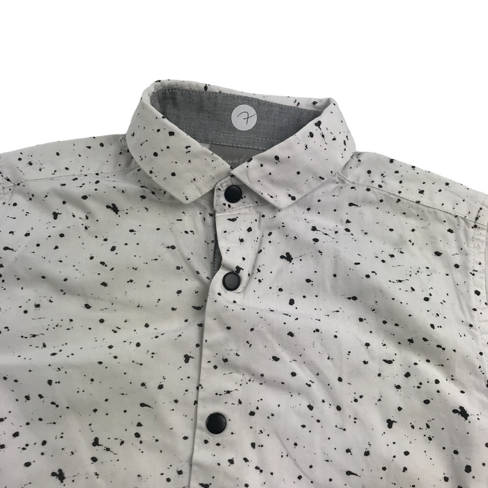Next 7 years white and black splash print short sleeve shirt