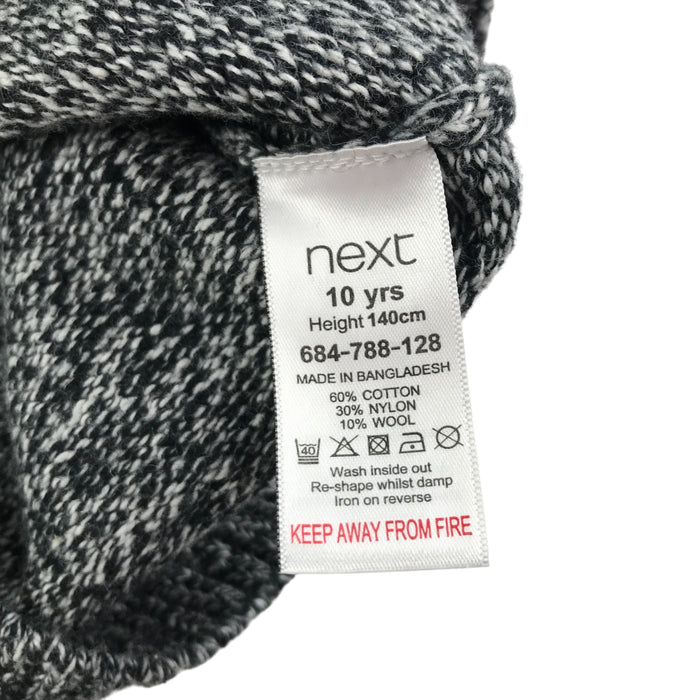 Next 9-10 years grey black and white wool mix jumper