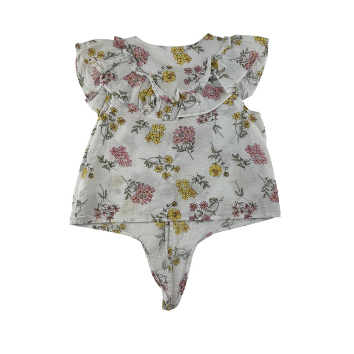 Next 9-10 years white floral blouse cotton