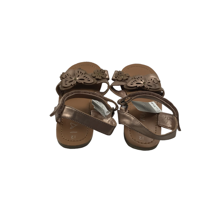Next  size UK 12 (jr) brown butterfly sandals