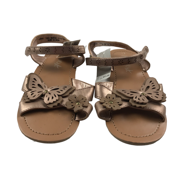 Next  size UK 12 (jr) brown butterfly sandals