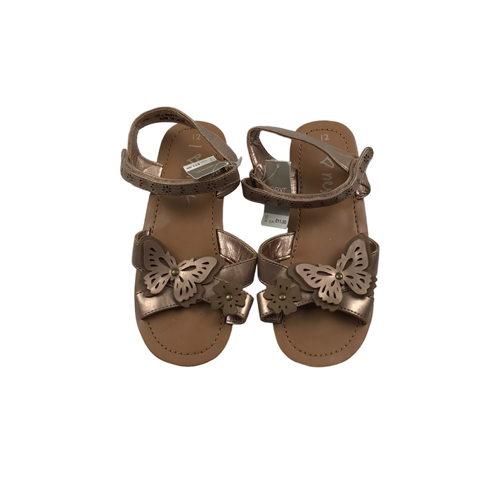 Next  size UK 12 (jr) brown butterfly sandals