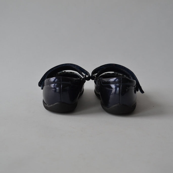 Next size UK 9 (jr) navy flats foral shoes