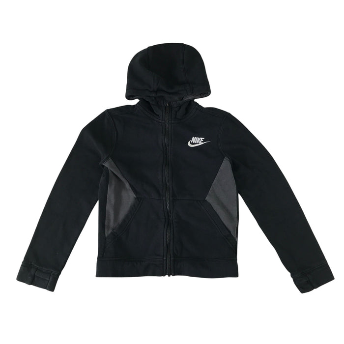 Nike 8-9 years black and grey panelled zipper hoodie