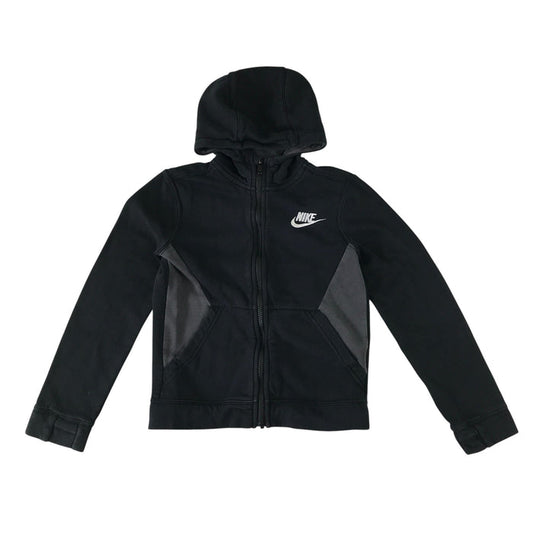 Nike 8-9 years black and grey panelled zipper hoodie