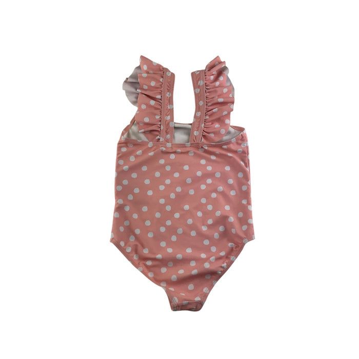 Nutmeg 5-6 years pink polka dot flamingo swimsuit