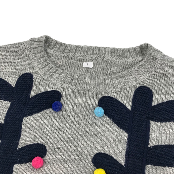 Nutmeg 9 years grey festive reindeer jumper