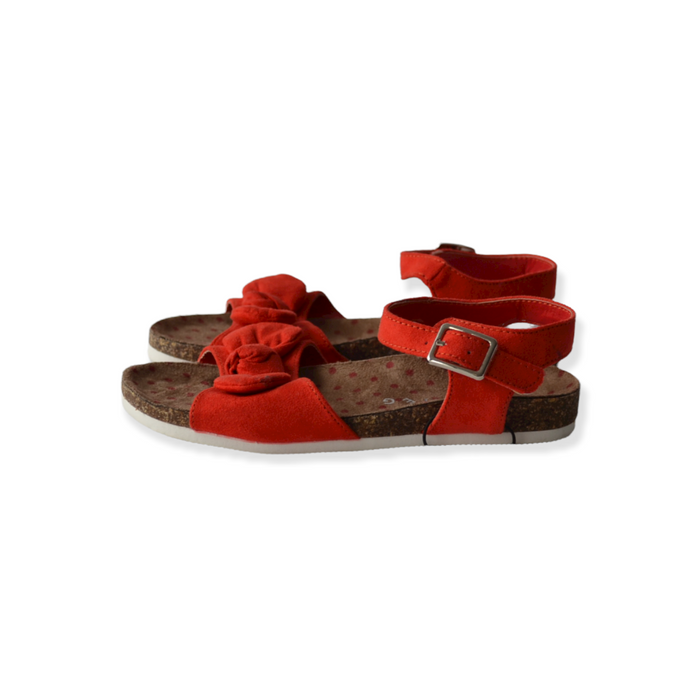 Nutmeg size UK 11 (jr) red bow sandals