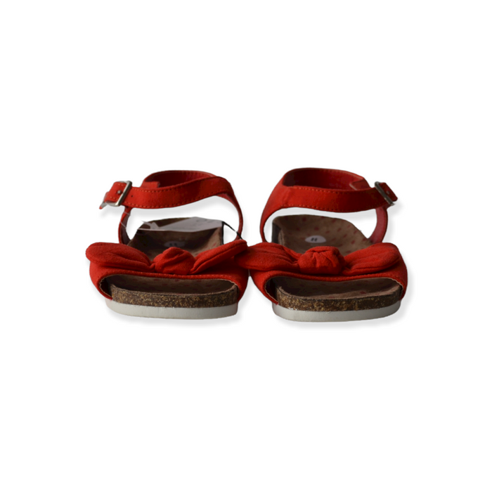 Nutmeg size UK 11 (jr) red bow sandals