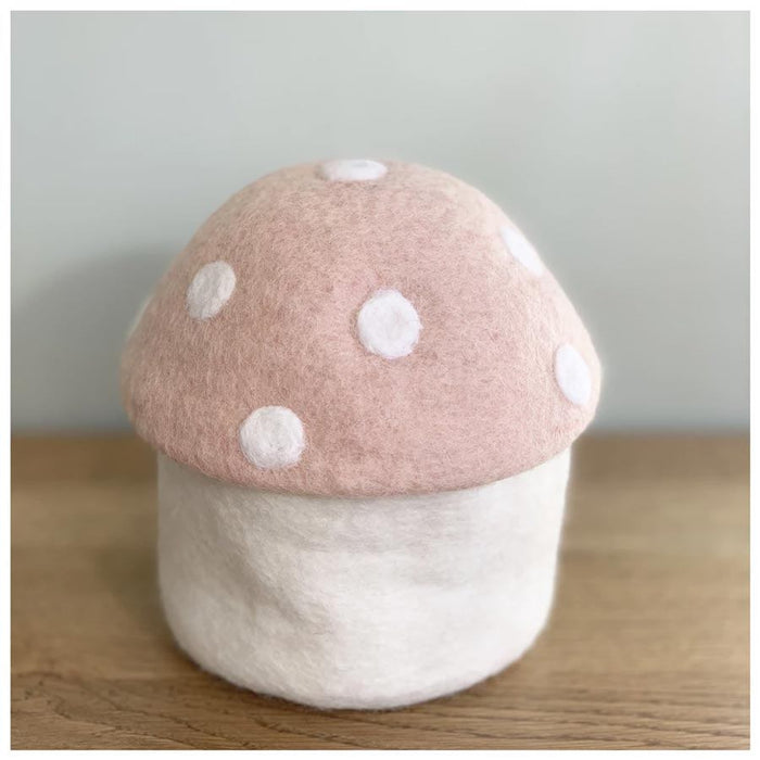 Sheepish Design NZ Wool Toadstool Storage Box - Medium Blush | Koop.co.nz