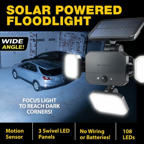 Outdoor Solar Floodlight with Motion Sensor and Remote Control
