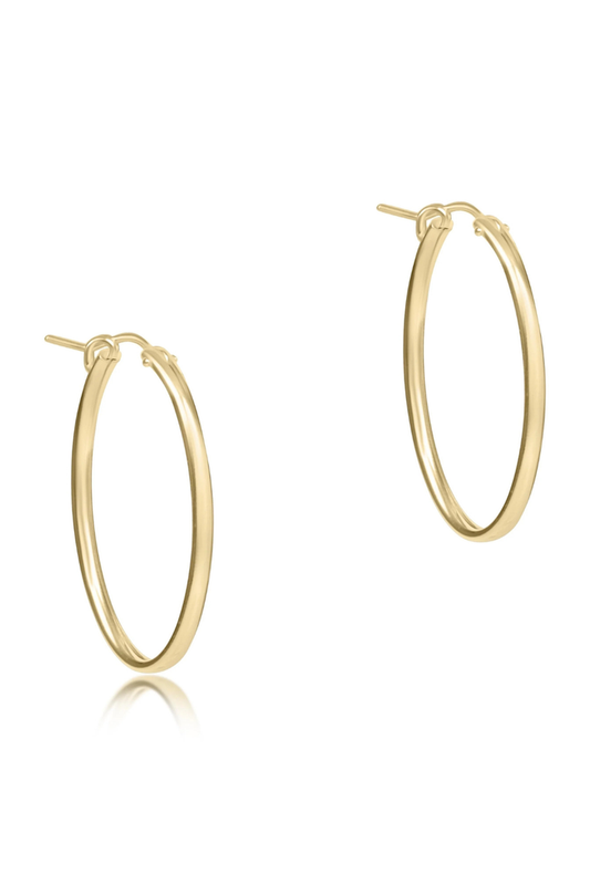 Oval Gold 1" Hoop - Smooth