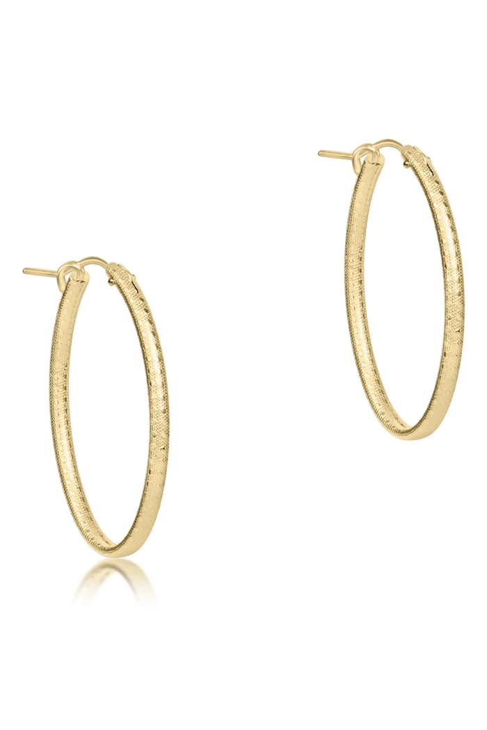 Oval Gold 1" Hoop - Textured