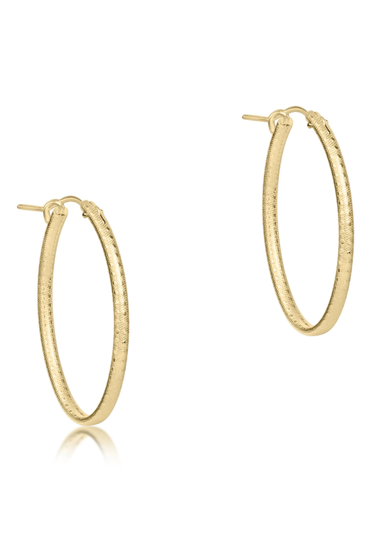 Oval Gold 1" Hoop - Textured