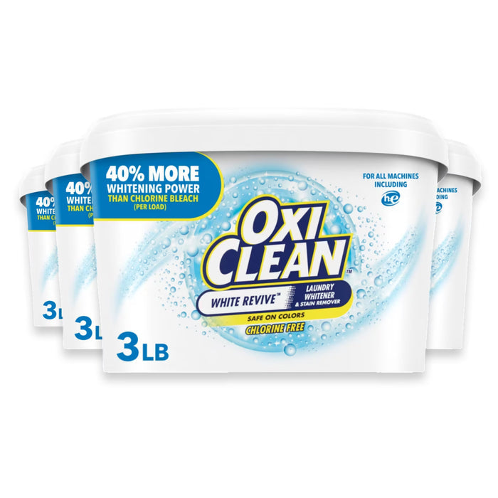 OxiClean White Revive Laundry Whitener + Stain Remover Powder - 3 lb - 4 Pack