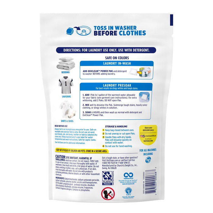 OxiClean White Revive Laundry Whitener + Stain Remover Power Paks 24 Ct - 21.1 oz - 4 Pack