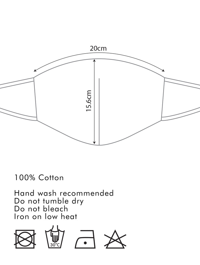 Paisie Large Adjustable Face Mask in Dark Blue measurements