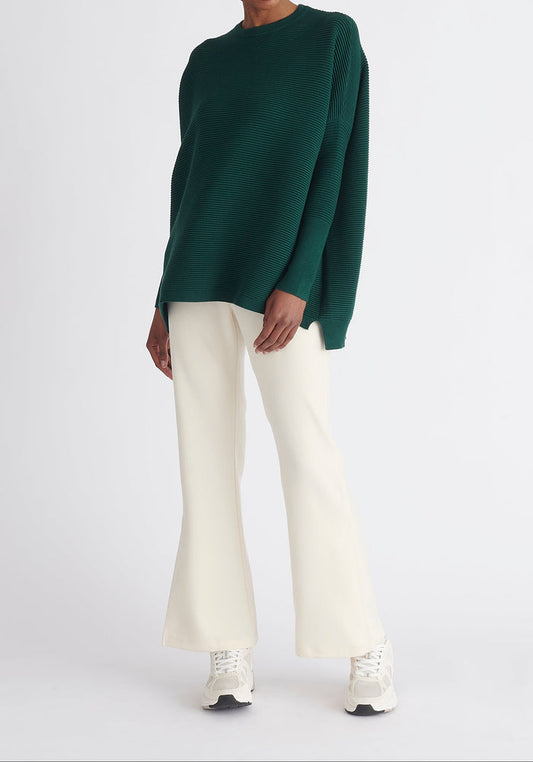 Paisie Ribbed Oversized Knit Jumper in Green