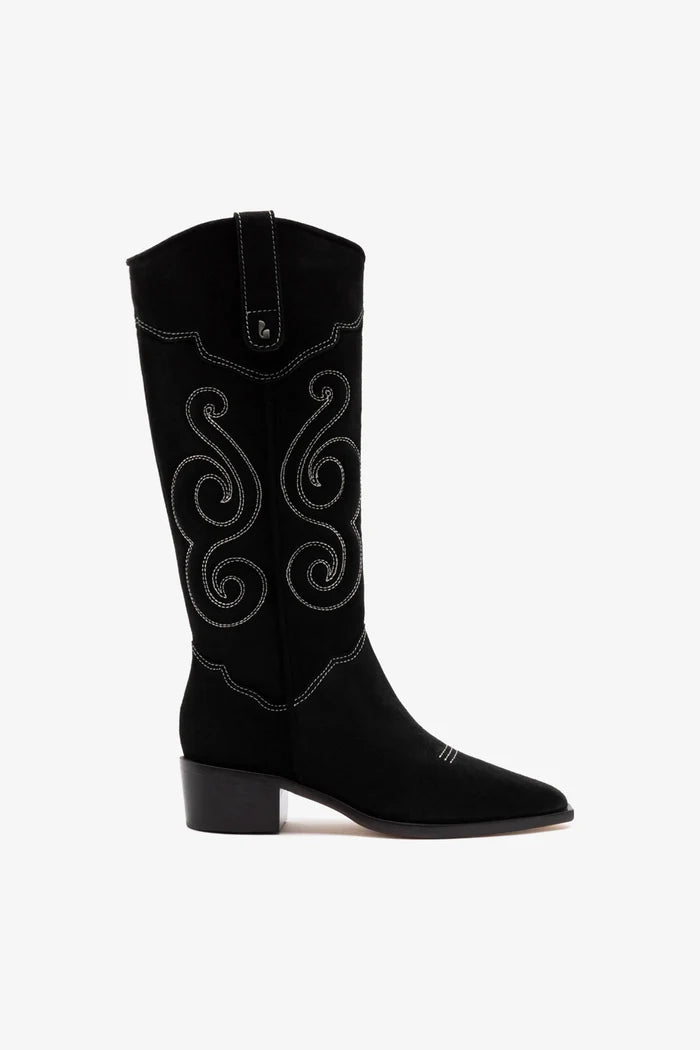 Paloma Boot In Black Suede Boot Larroudé