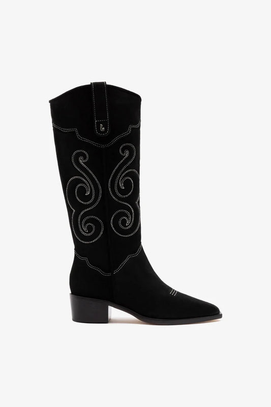 Paloma Boot In Black Suede Boot Larroudé