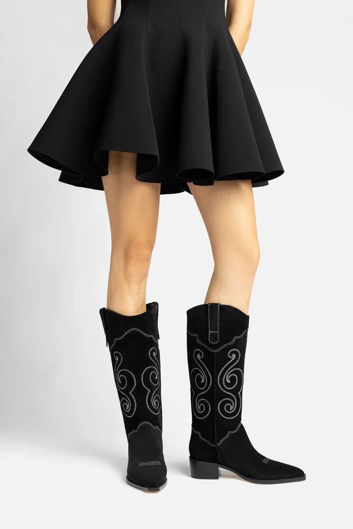 Paloma Boot In Black Suede Boot Larroudé