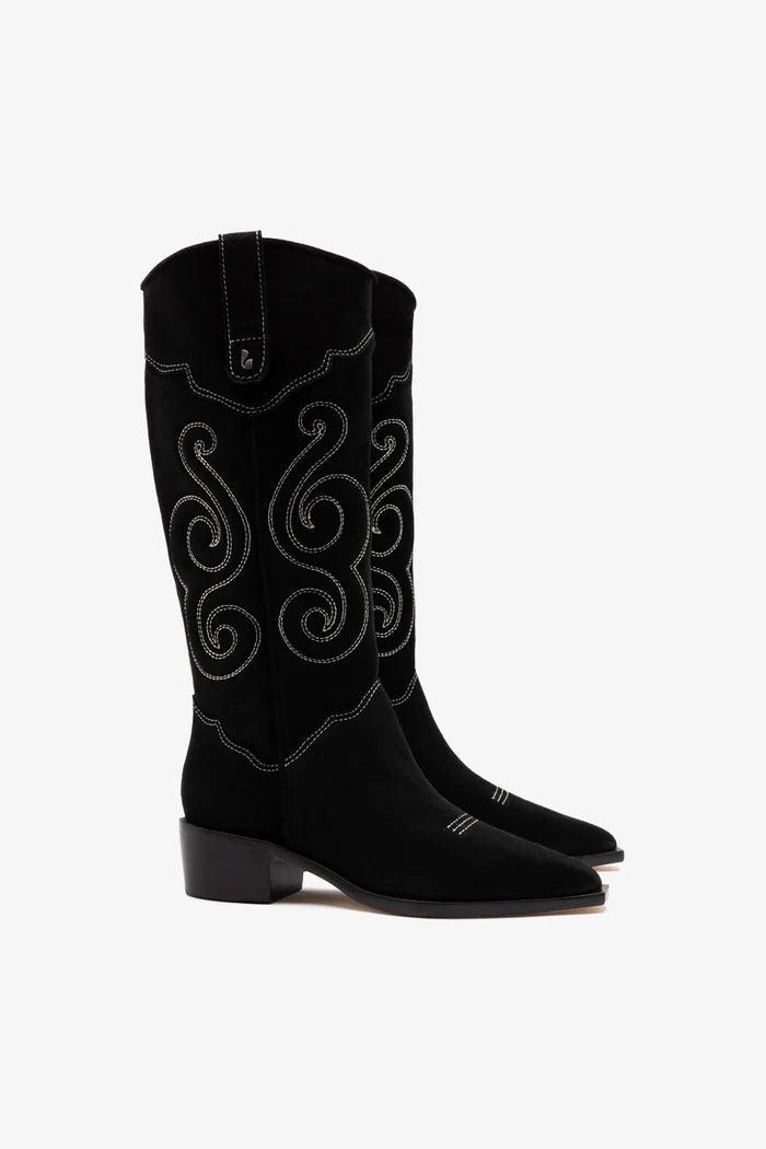 Paloma Boot In Black Suede Boot Larroudé