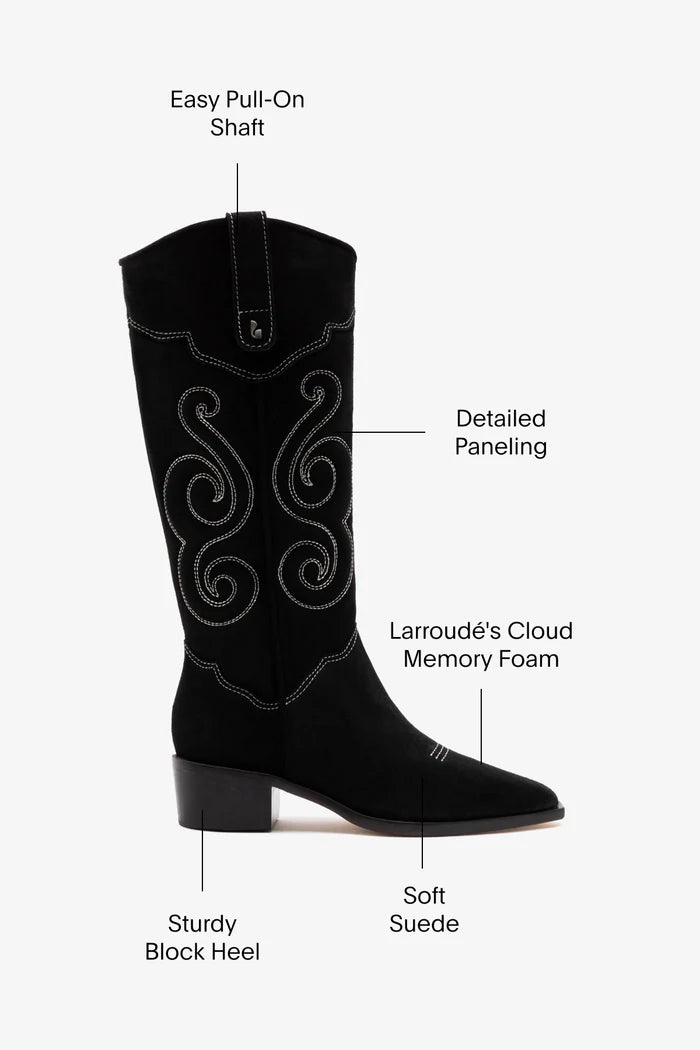 Paloma Boot In Black Suede Boot Larroudé