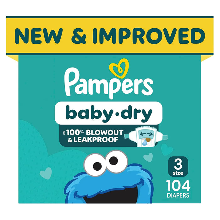 Pampers Baby-Dry Size 3 Disposable Baby Diapers Super Pack - 104 Ct - 1 Pack