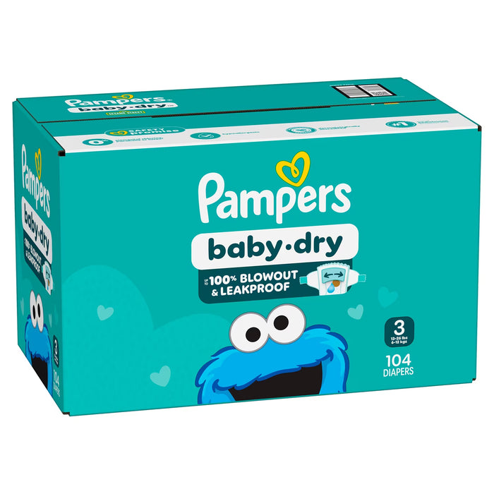 Pampers Baby-Dry Size 3 Disposable Baby Diapers Super Pack - 104 Ct - 1 Pack