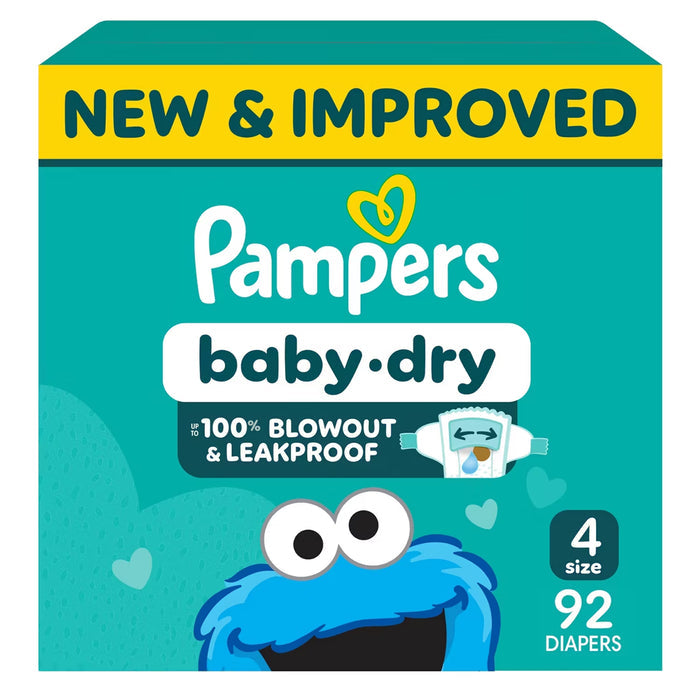 Pampers Baby-Dry Size 4 Disposable Baby Diapers Super Pack - 92CT - 1 Pack